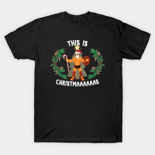 Spartan Santa shouting This is Christmas T-Shirt